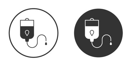 Blood transfusion icons in modern flat solid style for UI UX Designsのイラスト素材