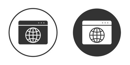 Browser icons in modern flat solid style for UI UX Designsのイラスト素材