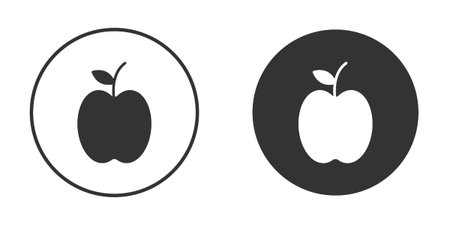 Apple icons in modern flat solid style for UI UX Designsのイラスト素材