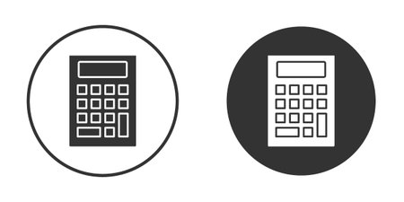 Calculator icons in modern flat solid style for UI UX Designsのイラスト素材