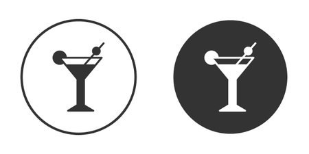 Cocktail icons in modern flat solid style for UI UX Designsのイラスト素材