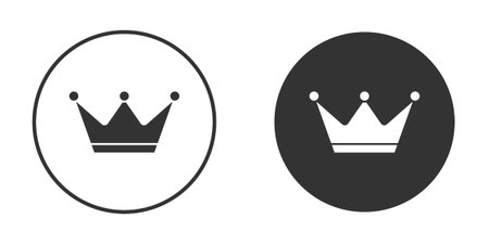 Crown icons in modern flat solid style for UI UX Designsのイラスト素材