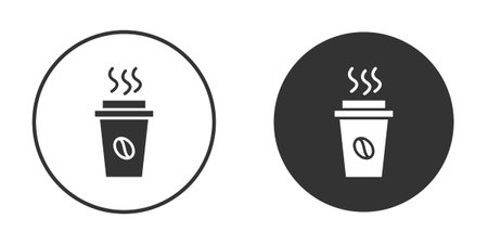Coffee icons in modern flat solid style for UI UX Designsのイラスト素材