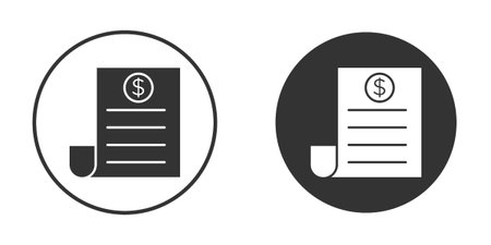 File invoice icons in modern flat solid style for UI UX Designsのイラスト素材
