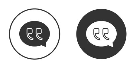 Comment quote icons in modern flat solid style for UI UX Designsのイラスト素材
