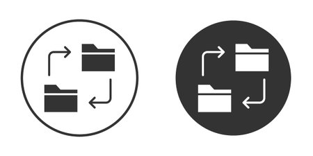 Data transfer icons in modern flat solid style for UI UX Designsのイラスト素材