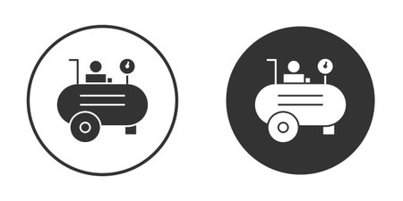 Compressor icons in modern flat solid style for UI UX Designsのイラスト素材
