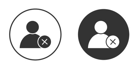 Delete user icons in modern flat solid style for UI UX Designsのイラスト素材