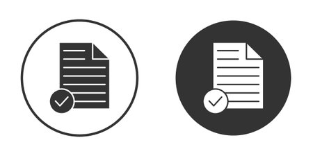 Document accept icons in modern flat solid style for UI UX Designsのイラスト素材