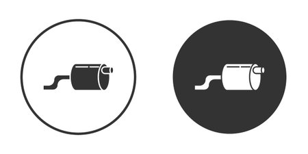 Exhaust pipe icons in modern flat solid style for UI UX Designsのイラスト素材