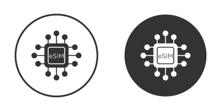 ESIM icons in modern flat solid style for UI UX Designsのイラスト素材