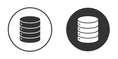 Database icons in modern flat solid style for UI UX Designsのイラスト素材