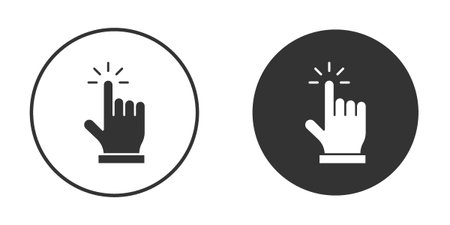 Cursor icons in modern flat solid style for UI UX Designsのイラスト素材