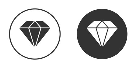 Diamond icons in modern flat solid style for UI UX Designsのイラスト素材