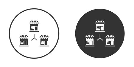 Franchise icons in modern flat solid style for UI UX Designsのイラスト素材