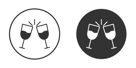 Glass-cheers icons in modern flat solid style for UI UX Designsのイラスト素材
