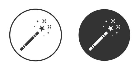 Magic wand icons in modern flat solid style for UI UX Designsのイラスト素材