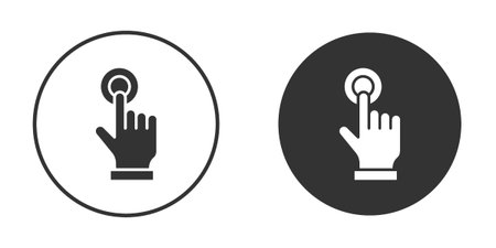 Interactive icons in modern flat solid style for UI UX Designs