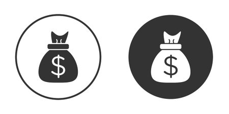 Money bag icons in modern flat solid style for UI UX Designsのイラスト素材