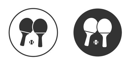 Ping pong icons in modern flat solid style for UI UX Designsのイラスト素材