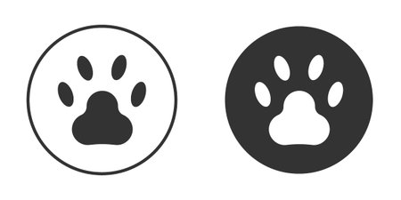 Paw icons in modern flat solid style for UI UX Designsのイラスト素材