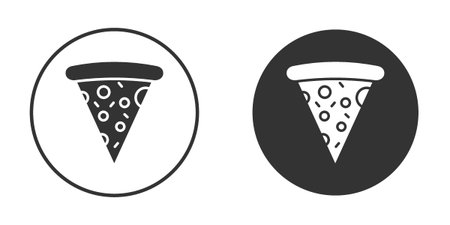 Pizza slice icons in modern flat solid style for UI UX Designsのイラスト素材