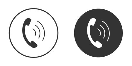 Phone icons in modern flat solid style for UI UX Designsのイラスト素材