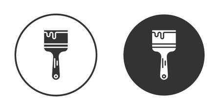 Paint brush icons in modern flat solid style for UI UX Designsのイラスト素材