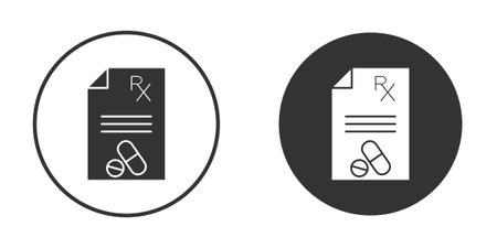 RX icons in modern flat solid style for UI UX Designsのイラスト素材