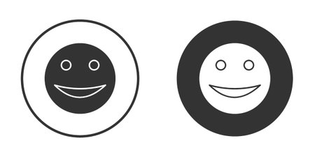 Smile icons in modern flat solid style for UI UX Designsのイラスト素材