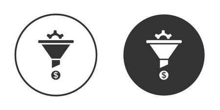Sales funnel icons in modern flat solid style for UI UX Designsのイラスト素材