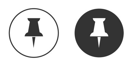 Thumbtack icons in modern flat solid style for UI UX Designsのイラスト素材