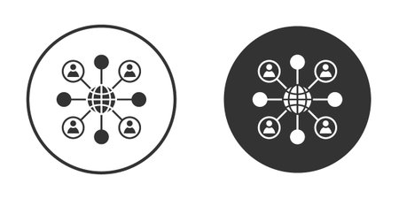 Social network icons in modern flat solid style for UI UX Designsのイラスト素材