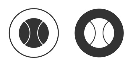 Tennis icons in modern flat solid style for UI UX Designsのイラスト素材