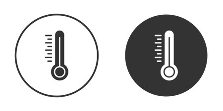 Temperature icons in modern flat solid style for UI UX Designsのイラスト素材