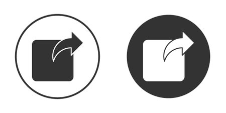 Share icons in modern flat solid style for UI UX Designsのイラスト素材