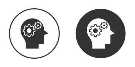 Thinking icons in modern flat solid style for UI UX Designsのイラスト素材