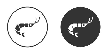 Shrimp icons in modern flat solid style for UI UX Designsのイラスト素材