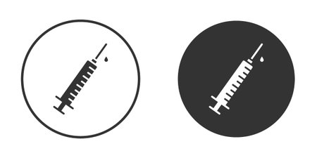 Syringe icons in modern flat solid style for UI UX Designsのイラスト素材
