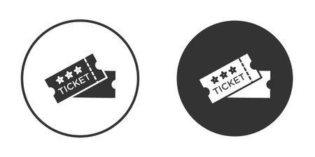 Ticket icons in modern flat solid style for UI UX Designsのイラスト素材