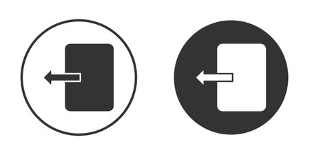 Sign out icons in modern flat solid style for UI UX Designsのイラスト素材