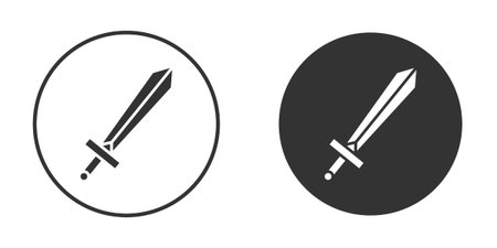 Sword icons in modern flat solid style for UI UX Designsのイラスト素材