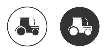 Tractor icons in modern flat solid style for UI UX Designsのイラスト素材