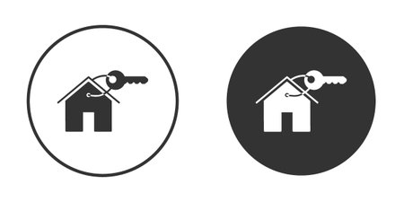 Selling or rent home icons in modern flat solid style for UI UX Designsのイラスト素材