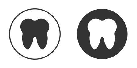 Tooth icons in modern flat solid style for UI UX Designsのイラスト素材