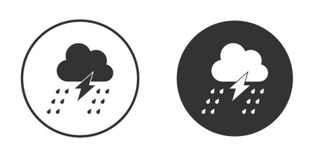 Thunderstorm icons in modern flat solid style for UI UX Designsのイラスト素材