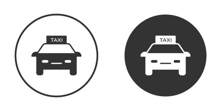Taxi icons in modern flat solid style for UI UX Designsのイラスト素材