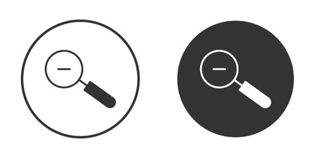 Zoom out icons in modern flat solid style for UI UX Designsのイラスト素材