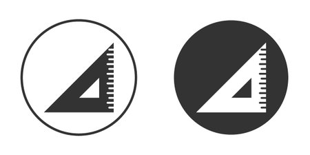 Triangle ruler icons in modern flat solid style for UI UX Designsのイラスト素材