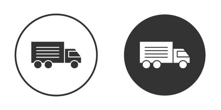 Truck icons in modern flat solid style for UI UX Designsのイラスト素材